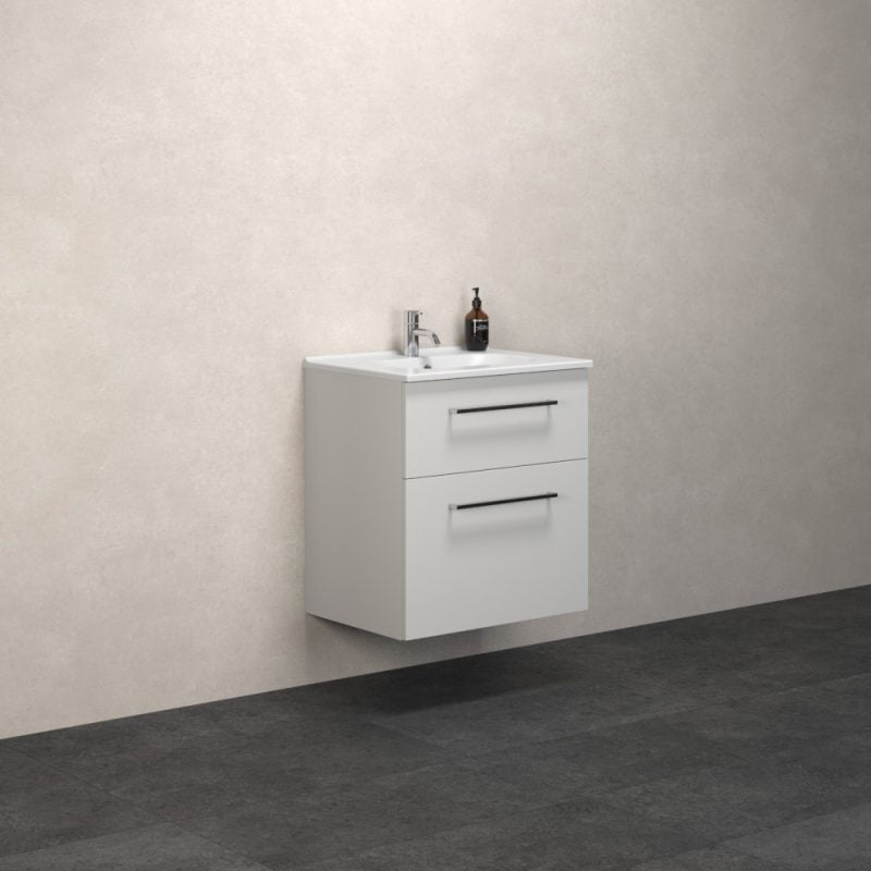 Dansani Luna Vaskeskab 65,5x60,2x45,5 Hvid mat Porcelænsvask