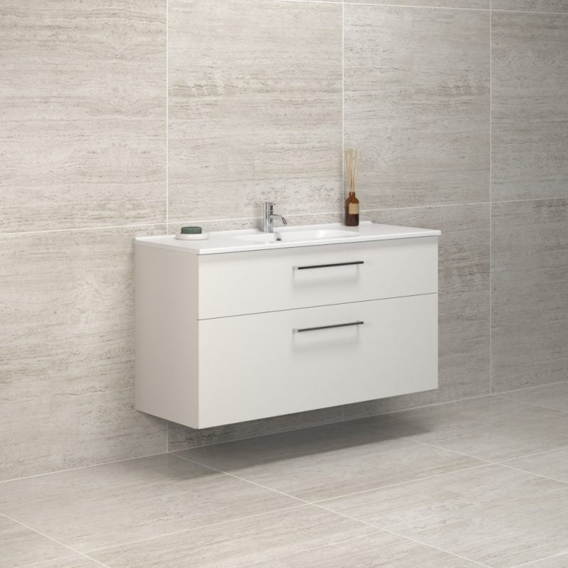 Dansani Luna Vaskeskab 65,5x120,2x45,5 Hvid mat Porcelænsvask