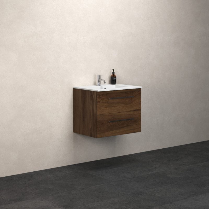 Dansani Luna Vaskeskab 49,5x60,2x45,5 Brun eg Kompositvask