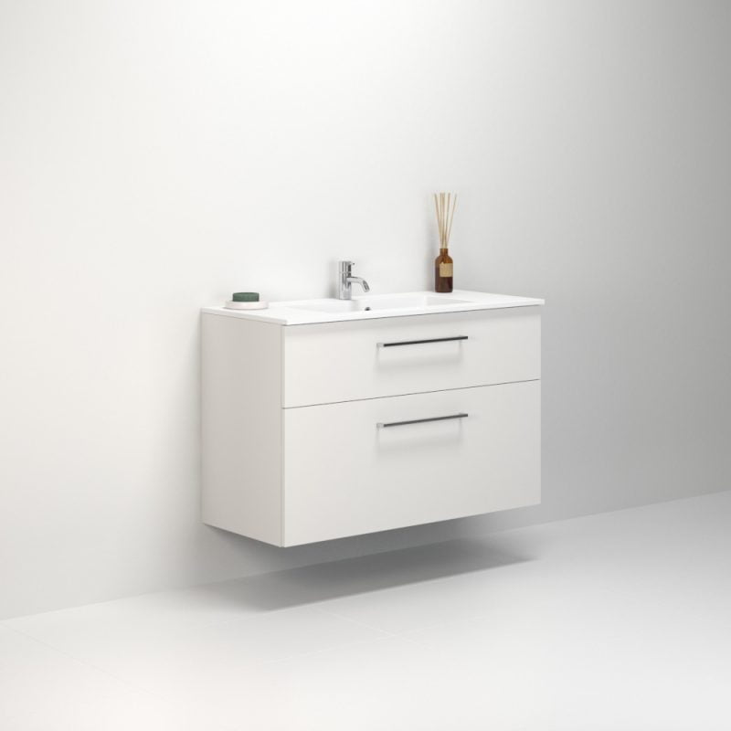 Dansani Luna Vaskeskab 65,5x100,2x45,5 Hvid mat Kompositvask