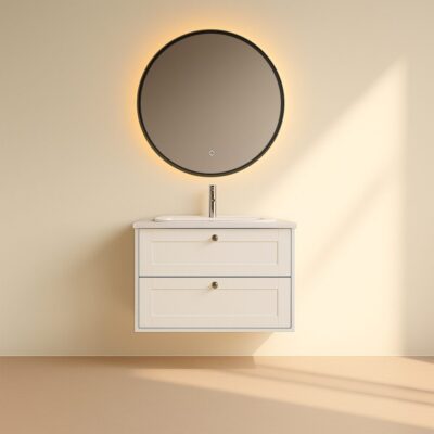 Kagami Eclipse Round Ø100 Spejl Sort Ramme
