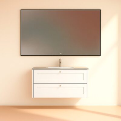 Kagami Eclipse Square 120x75 Spejl Mat Sort Ramme