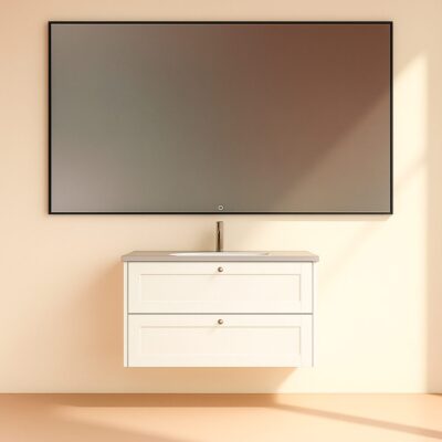 Kagami Eclipse Square 140x75 Spejl Mat Sort Ramme