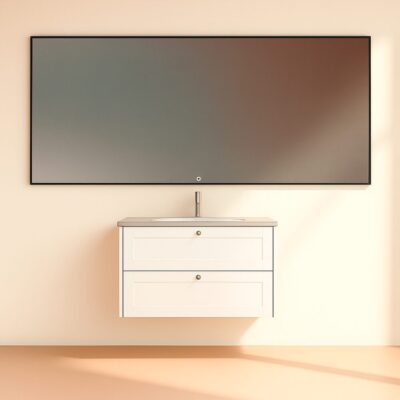 Kagami Eclipse Square 160x75 Spejl Mat Sort Ramme
