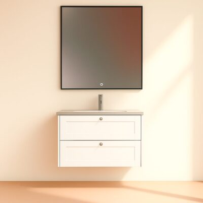 Kagami Eclipse Square 80x75 Spejl Mat Sort Ramme