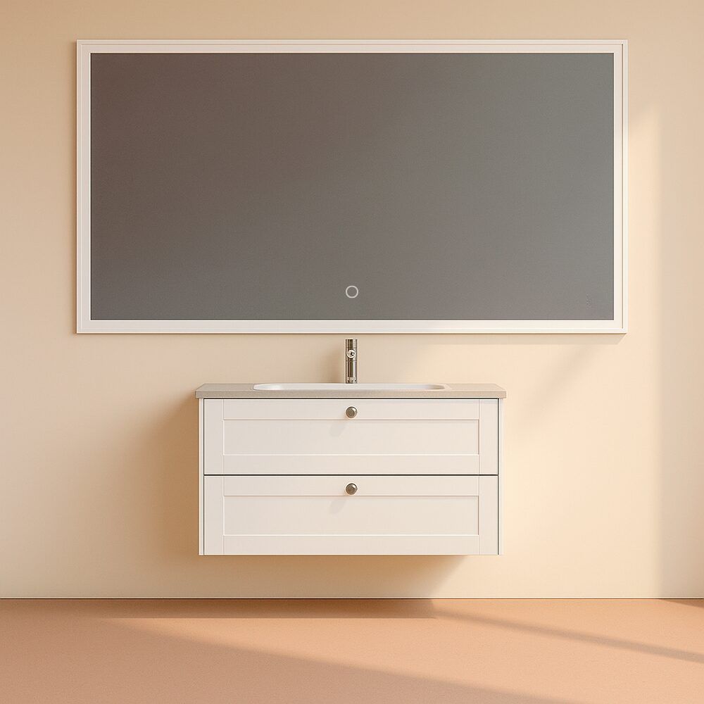 Kagami Endless Square 120x80 Spejl Mat Hvid Ramme Kagami Endless Square 120x80 Spejl Mat Hvid Ramme