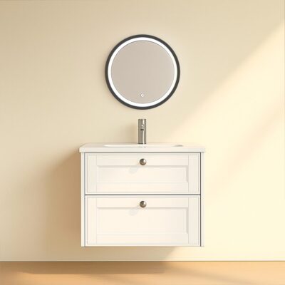 Kagami Endless Round Mat Sort Spejl Ø60