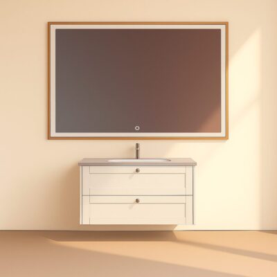 Kagami Endless Square 100x80 Spejl Børstet Kobber Ramme