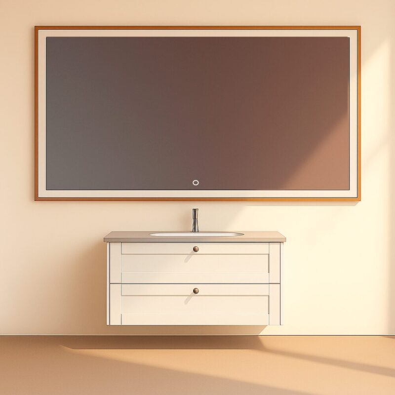 Kagami Endless Square 120x80 Spejl Børstet Kobber Ramme