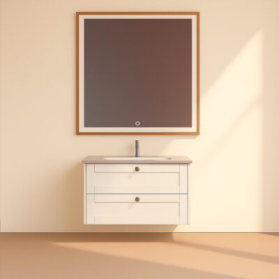 Kagami Endless Square 80x80 Spejl Børstet Kobber Ramme
