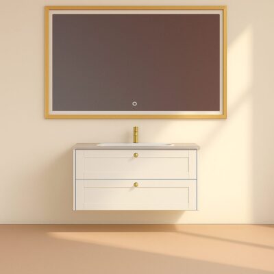 Kagami Endless Square 100x80 Spejl Børstet Messing Ramme