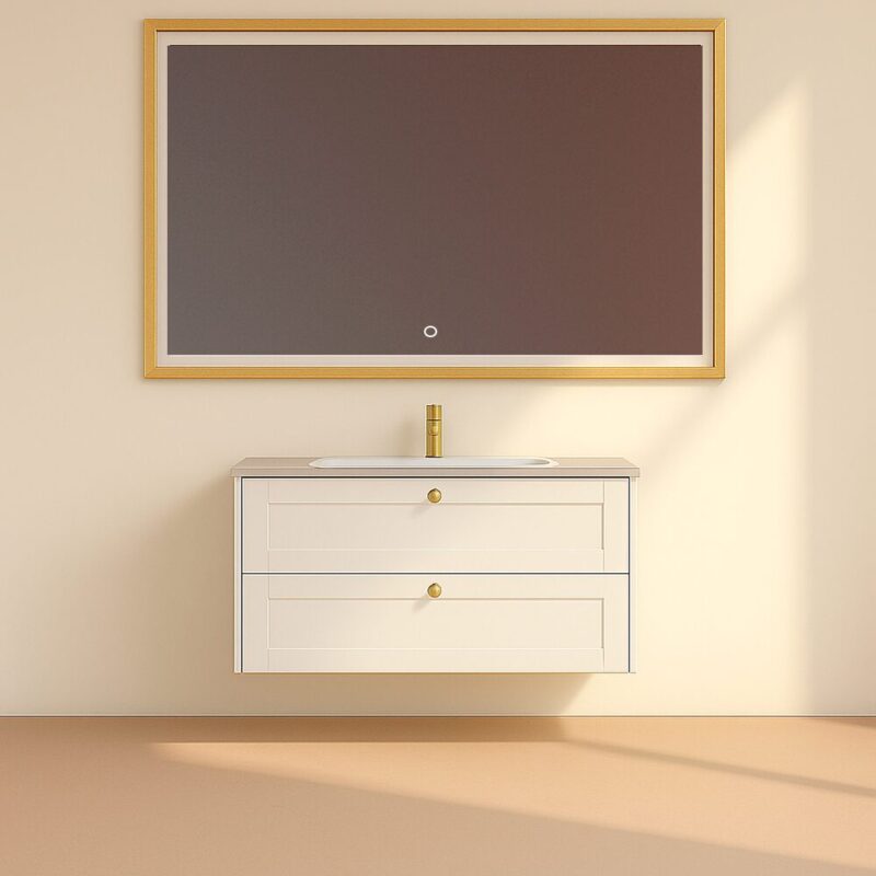 Kagami Endless Square 100x80 Spejl Børstet Messing Ramme