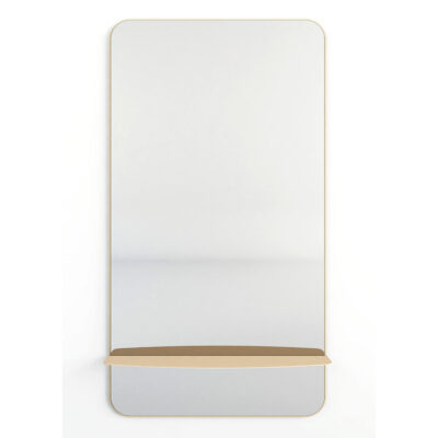 Metallbude Caleo Spejl med hylde 110x60 Cream