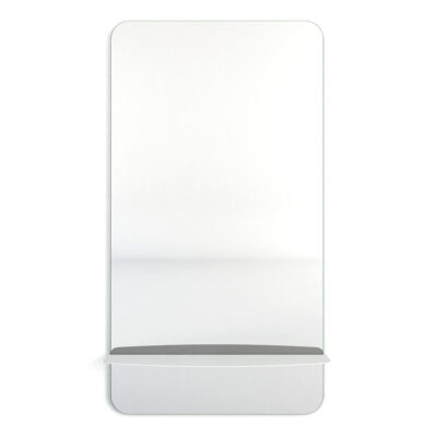 Metallbude Caleo Spejl med hylde 110x60 Hvid