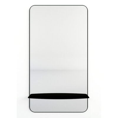 Metallbude Caleo Spejl med hylde 110x60 Sort