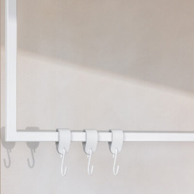 Metallbude Læder S-Krog, 6 stk. Hvid