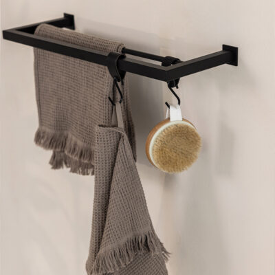 Metallbude Stenni Håndklædeholder Firkantet Sort