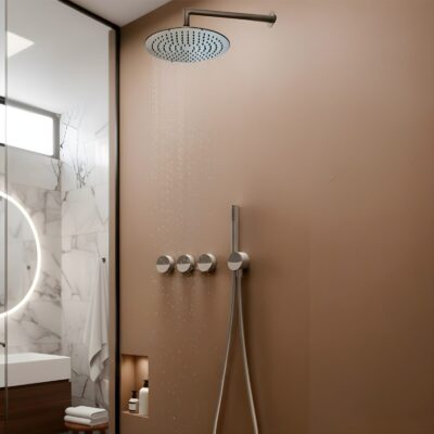 Inox PAC-162 Komplet Brusesæt Ø30cm Børstet Guld Messing PVD Inox PAC-162 Komplet Brusesæt Ø30cm Børstet Guld Messing PVD