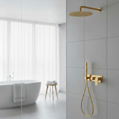 Timeless PFC-602 Komplet Brusesæt Børstet Guld Messing PVD