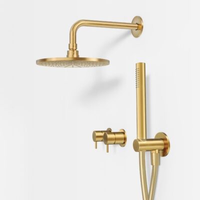 Brusesæt Mixer Ø250 Poleret Natur Messing Brusesæt Mixer Ø250 Poleret Natur Messing